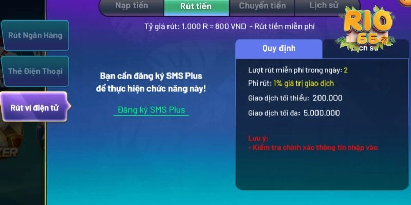 Các vấn đề thường gặp khi người chơi rút tiền tại Rio66